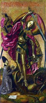 欧洲12-19世纪油画二_BERMEJO, Bartolome - Saint Michael Triumphs over the Devil